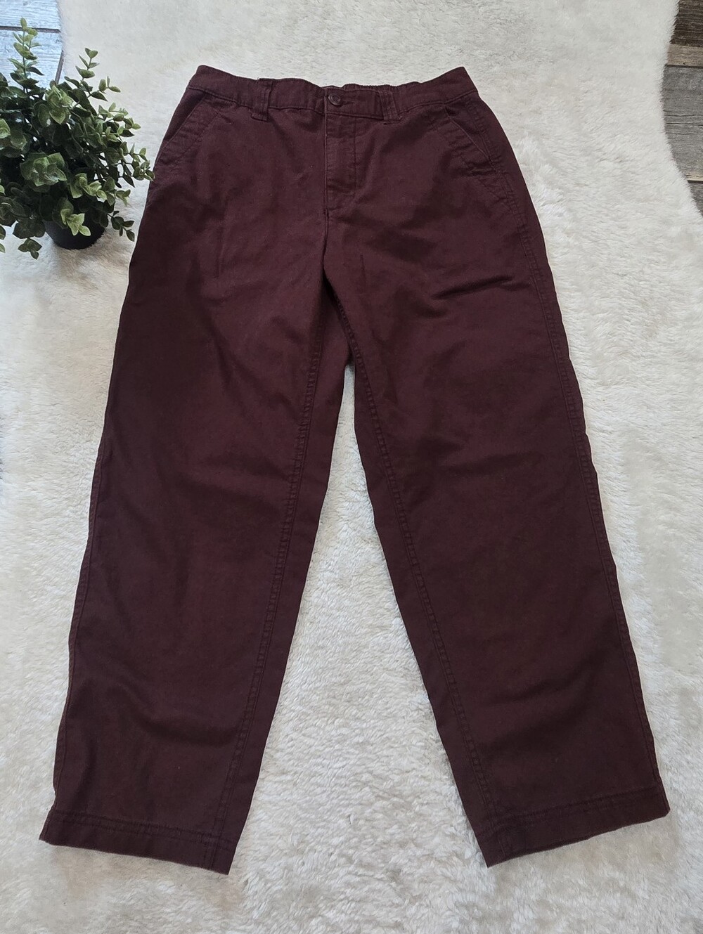 Old Navy Burgundy High-Rise OG Business Casual Preppy Academia Chino Pants, M